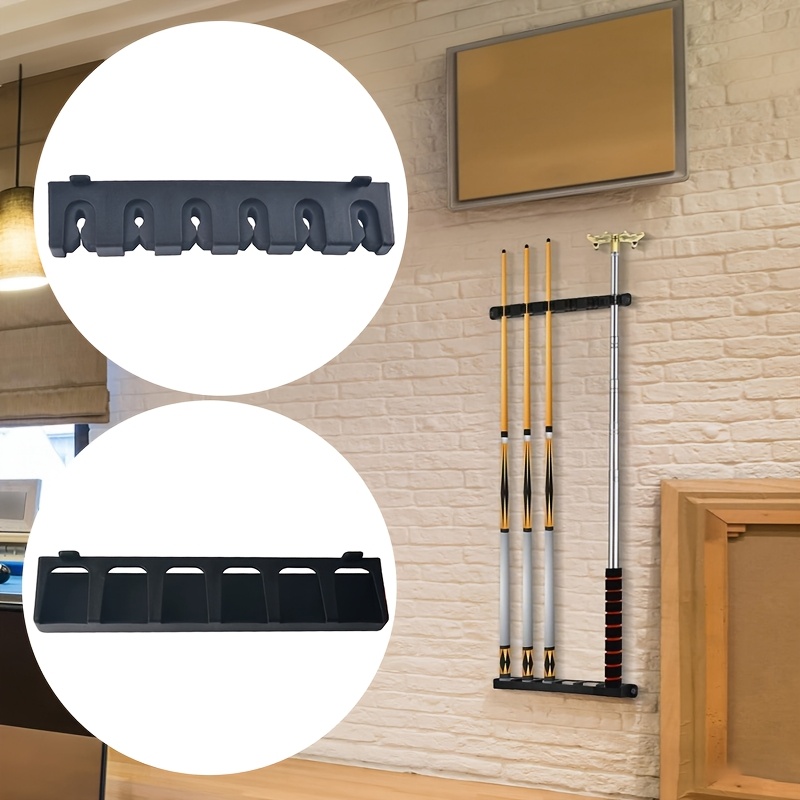 Pool Cue Rack Wall Mounted Hanging 6 Cues Holder